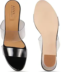 AANA FASHION Women Block Heel SandaL | Glass Heel | Sandal for Women | Casual Heel Sandal for Party | Women Footwear