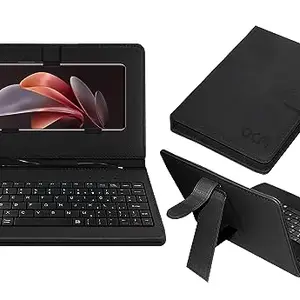 Acm Keyboard Case Compatible with Vivo V29e Mobile Flip Cover Stand Direct Plug & Play Device for Study & Gaming Black
