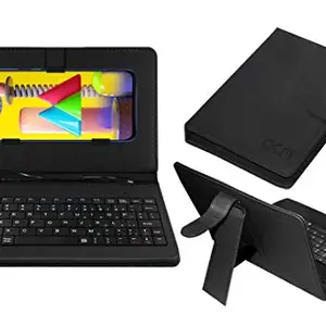 ACM Keyboard Case Compatible with Samsung Galaxy M31 Mobile Flip Cover Stand Plug & Play Device for Study & Gaming Black