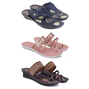 Women's Comfortable Sandal,Casual Lightweight Sandal for Everyday Wear | HC-(COMBO-3)-1973-1944-1951-7