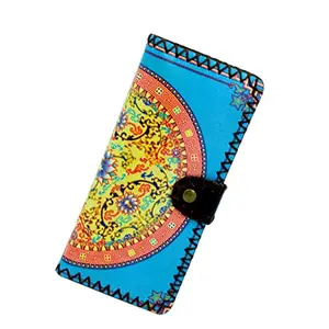 KOMTO Women PU Leather Card Holder,Passport Holder Multifunction Long Zipper Wallet (Multicolour)