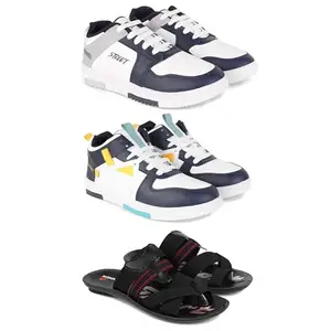 Men's Stylish Casual Shoes | Comfortable & Trendy Daily WearPremium Casual Shoes for MenGR-(3-Combo)-1075-1074-3128-9 Multicolor