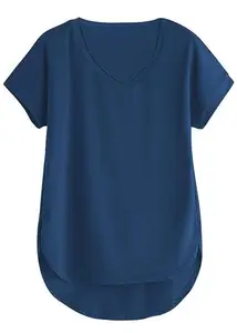 Pure 100% Cotton Oversized Loose Baggy Fit Round Neck with Drop Shoulder Half Sleeves Boyfriend T-Shirt Combo for Women & Girls VG7 1321 (3XL, NVY)