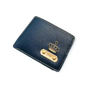The Unique Gift Studio Customized Personalized Wallet Gifts for Men Leather Wallet for Men and Boys | Personalized Wallet with Name & Charm Purse -Blue