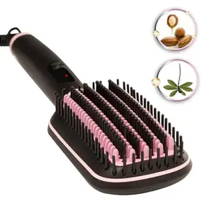 Vega LitStyle L2 Hair Straightener Brush for Women with Keratin and Argan Oil Infused Ceramic Coated Bristles, (VHSB-07)