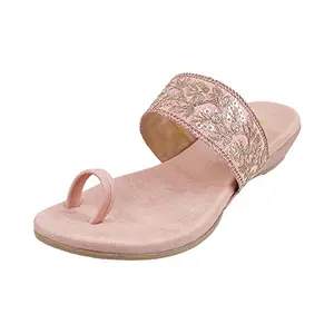 Mochi Womens Synthetic Peach Slip Ons (Size (4 UK (37 EU))