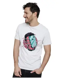 ALLEN BLACK Men's & Women's Regular Fit T-Shirt Phone Facehugger 100% Cotton Unise T-Shirt White_PHONEFACE3-White M Men Round_