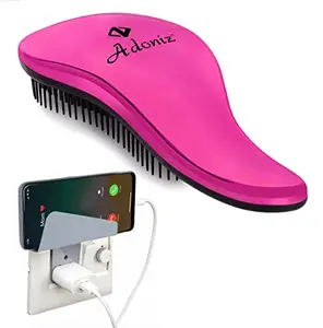 Adoniz Electroplated Glossy Detangler Hair Brush (Pink)