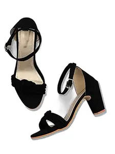 WalkTrendy WalkTrendy Womens Synthetic Black Sandals With Heels - 6 UK (Wtwhs101_Black_39)