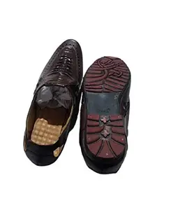 IDR Footwear Maroon Brown Latest Stylist Casual Mojari/Nagra Shoes for Men Size-7