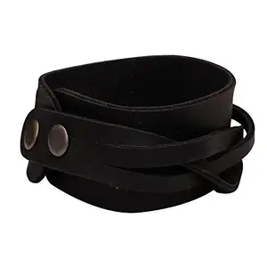 Memoir Wraparound Rockstar Black colour boys mens fashion leather Belt Bracelet for Men and Women