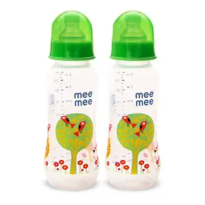 Mee Mee Premium Feeding Bottle | BPA-Free | Anti-Colic Teat (250ml, Green)