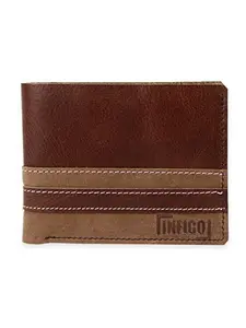 Infigo Genuine Hand Made Premium Mens Leather Wallet - Stylus-Tan (ES) (Dual Tone - Brown/Camel)