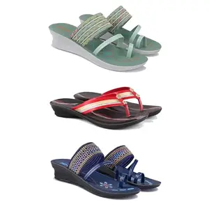 Women's Comfortable Sandal,Casual Lightweight Sandal for Everyday Wear for women's(GR-(COMBO-3)-1948-1958-1953-7)