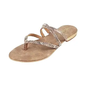 Metro Women Brown Flat Fashion Chapppal UK/3 EU/36 (32-438)