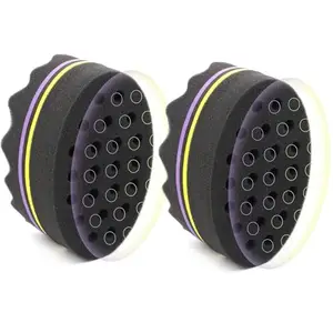 Parabirds Curl Twist Hair Sponge Big Holes Brush Double-Sided Comb for Afro Hair Pick (3PCsRed Round)