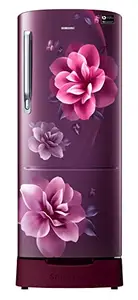 Samsung 183 L, 3 Star, Digital Inverter, Direct-Cool Single Door Refrigerator (RR20C1823CR/HL, Red, Camellia Base Stand Drawer, 2023 Model)