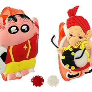 Kids Pack of 2 LED Assorted Cartoon Character Rakhi Set Combo For Kid Children Rakhi For Kids|Rakhi Bracelet|Kids Rakhi| Rakhi For Brother|Rakhi Combo Set Roli Chawal