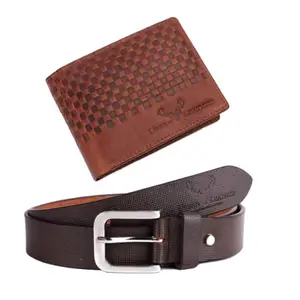 URBAN LEATHER Gift Hamper for Men Genuine Leather RFID Wallet and Genuine Leather Belt Men's Combo Gift Set Combo Leather Gift for Men | Gift for Husband (CMB0207BR)