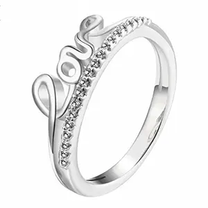 dc jewels Sizzling Love Valentine Zircon Adjustable Ring for Women & Girls