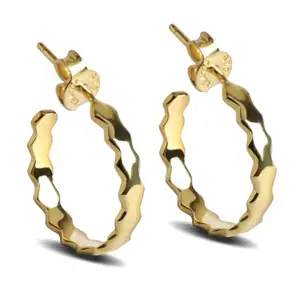 CLARA 925 Sterling Silver Ania Hoop Earring |Gold Plated | Gift for Women & Girls