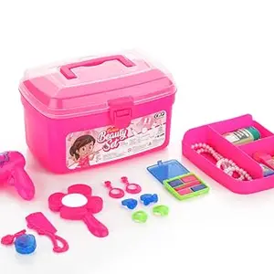 ZUDO TOYS ZUDO Kids Makeup Kit for Girls | with Pretend Hair Dryer and Flat Iron | Play Hair Styling Kit for Kids & Little Girls | Ages 3, 4, 5, 6, 7, 8, 9, 10 | Comes in a Pink Carrying Case