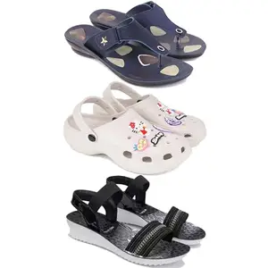 Women's Comfortable Sandal,Casual Lightweight Sandal for Everyday Wear | D_(COMBO-3)-1973-O10-1931-6-EURO-37