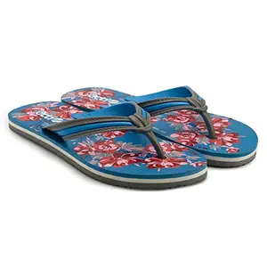 Action Flip Flops Slippers For Women (Blue-White-Grey-7)
