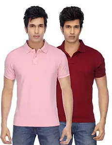 FUNKY GUYS Multi Slim Fit Polo T Shirt Pack of 2
