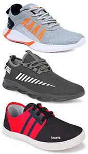 WORLD WEAR FOOTWEAR Multicolor (9307_9310_5011) Men's Casual Sports Running Shoes 6 UK (Pack of 3 Pair)