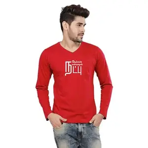 Touch Me Fashions|Stylish Casual Men's Wear |thiruvalluvar Quotes in Tamil |Full Sleeve V Neck |Red(XL) T Shirt
