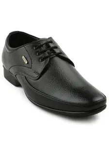 Liberty Fortune H202 01 Formal Lacing Oxford Shoes for Men with PVC Sole| Suitable for Wedding Office Wear | Durable Lightweight and Cushioned Footbed | Shock Absorption (Black 40 EU)