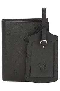 Allen Solly Black Leather Men's Wallet Gift Set