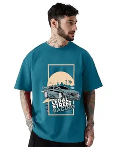 AUSK Mens T-Shirts || Printed Oversize T Shirts Teal