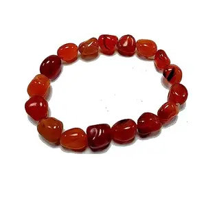 Red carnelian small Tumbled Bracelet Red Colour Unshap Shape Hand Bracelet (10-12 MM)