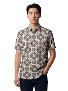 BULLMER Trendy Regular Fit Cotton Blend Printed Casual Half Sleeve Shirt for Men | Stylish Mens Casual Shirts | Shirts for Men