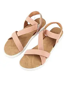 WalkTrendy Womens Peach Sandals - 6 Uk (Wtwf12_Peach_39)