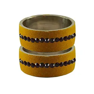 Vidhya Kangan Light Brown Stone Stud Brass Bangle (ban12612-2.8)