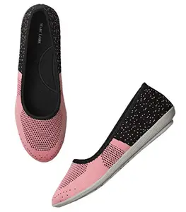Marc Loire Women's Athleisure Knitted Active Wear Pink Slip-On Shoes for Daily, 7 UK