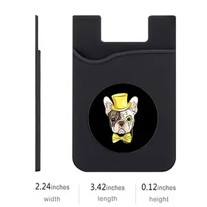 Plan To Gift Set of 3 Cell Phone Card Wallet, Silicone Phone Card Id Cash Wallet with 3M Adhesive Stick-on Dog with Golden Cap Printed Designer Mobile Wallet for Your Phone & Tablet