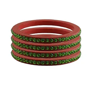 Vidhya Kangan Red Stone Stud Acrylic Lac Bangle With Extra Large Size | Over Size | Plus size |For Woman and girlsChura Bangles Set for Wedding and Party sku-(ban19083)