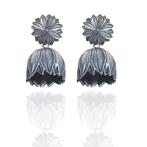 Sarichka premium oxidised silver earrings for women and girls_54