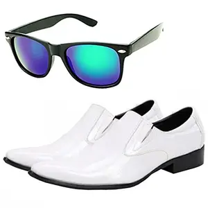 Vitoria Stylish Men's Synthetic Leather Formal Shoes with Free Unisex Gren Wyfer Sunglasses/Office Shoes/Suit Shoes/Dress Shoes/Party Shoes (Numeric_6) Black