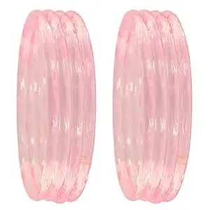 Glass Bangle Women's Designer Plain Glossy Glass Kada Set For Women With Diamond Cut Design | Fancy Designer Glass Bangles | Traditional Chudi| Stylish Glass Kada For Wedding - Set Of 8