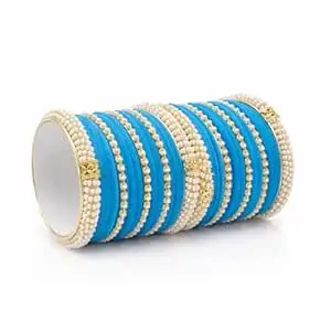 STREE Gold Plated Velvet Chooda Bangle Set with Beads 42 Bangles