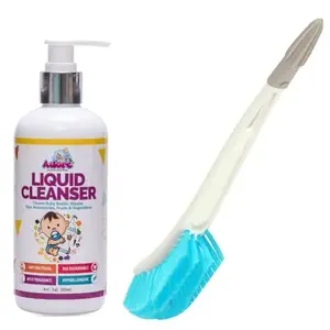 Adore Liquid cleanser with Aventus brush for Cleaning Bottle Nipple, Straws and Baby Accessories (300ml)
