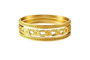 Shreyansh jewellers Gold Bangle Set with Intricate Filigree Design and Beaded Detailing Traditional Indian Jewelry for Women