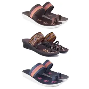 Women's Sandals | Lightweight Wear| Stylish & Easy to Wear For Women'S PCV-SAN-(COMBO-3)-1990-1951-1991-8