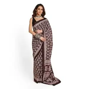 RATAN Pure Cotton Printed Mulmul Saree for Women with Blouse Piece