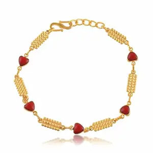 MISSMISTER: Lifestyle for a grand life Missmister Brass 24KT Gold Ruby Bracelet for Women girls (MM1741BLSV)